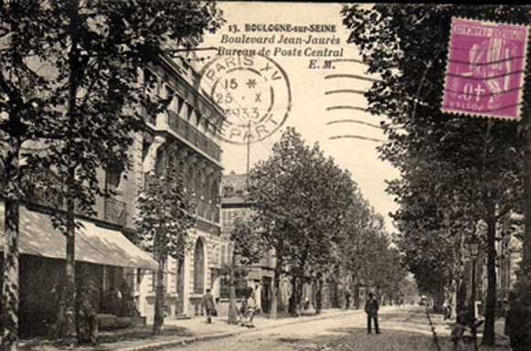 Carte ancienne de la Poste centrale de Boulogne.
