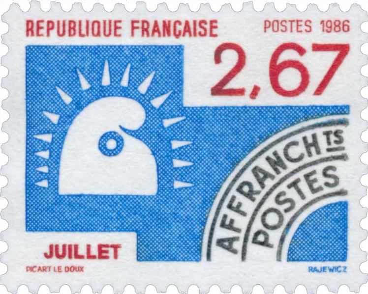 Timbre préoblitéré du mois de juillet.